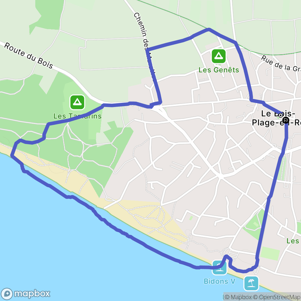 Le Bois-Plage-en-Ré : carte du parcours de randonnée - France