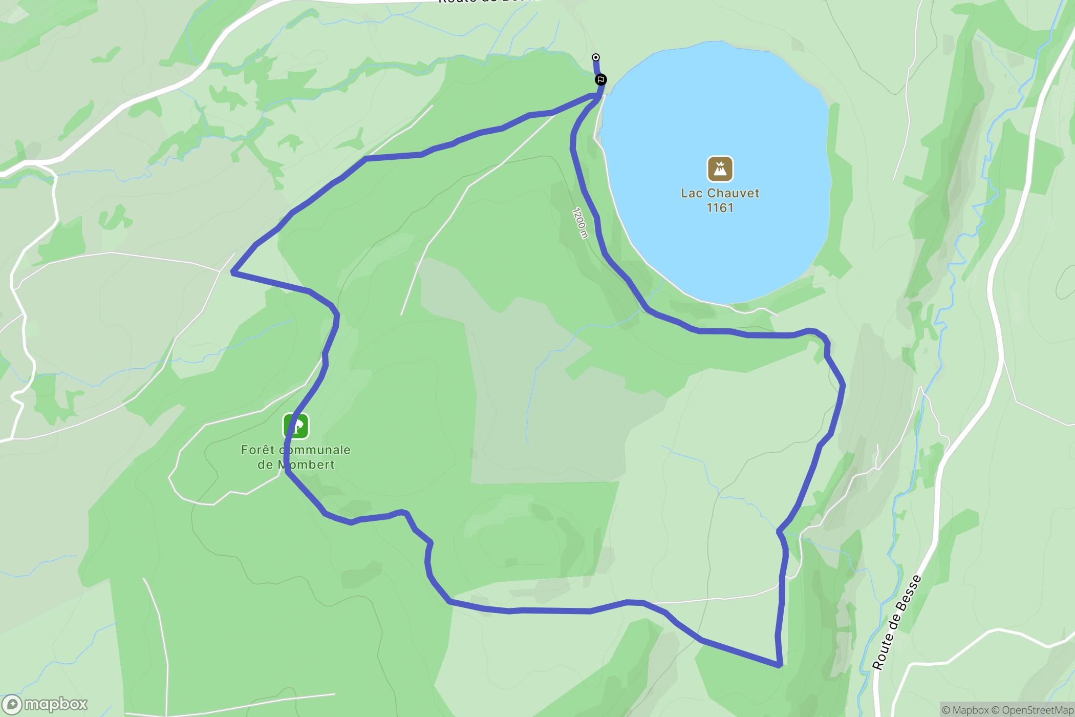 Picherande : carte du parcours de randonnée - France