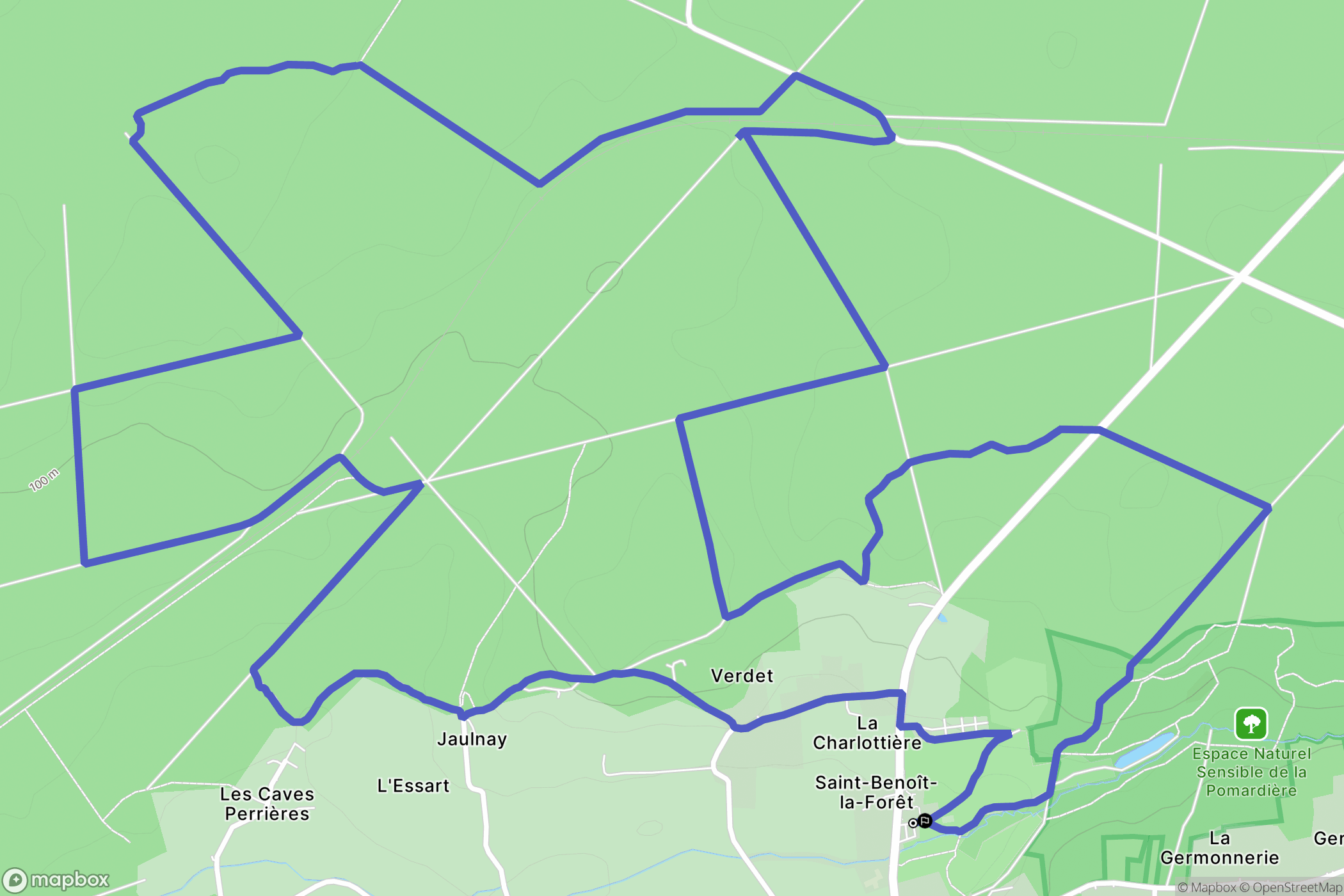 Saint-Benoît-la-Forêt : carte du parcours de randonnée - France