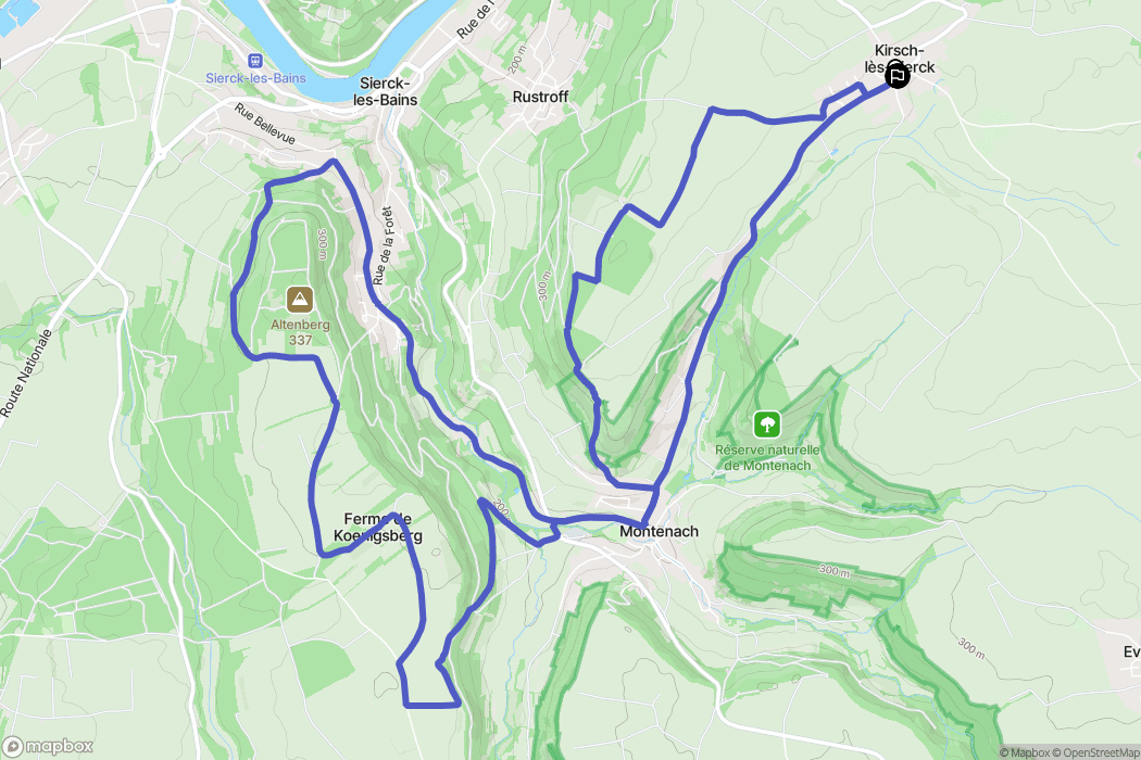 Kirsch-lès-Sierck : carte du parcours de randonnée - France