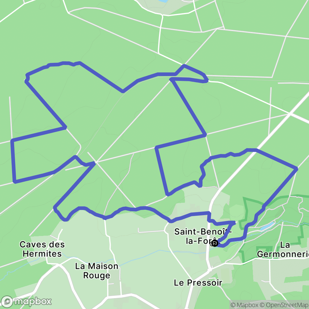 Saint-Benoît-la-Forêt : carte du parcours de randonnée - France