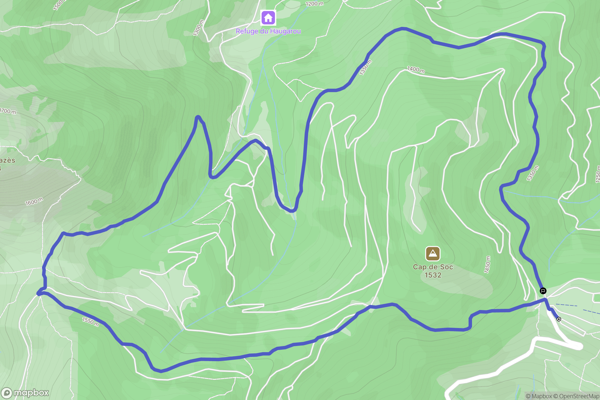 Aucun : carte du parcours de randonnée - France