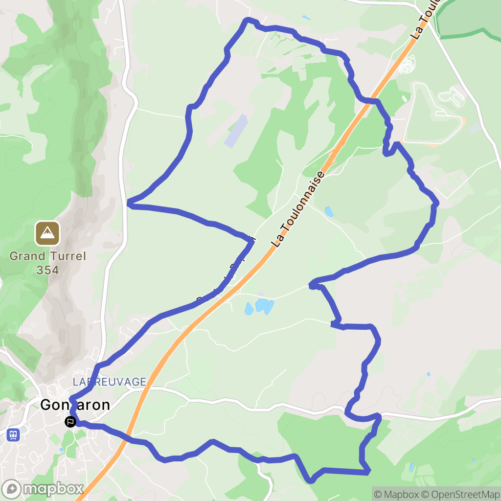 Gonfaron : carte du parcours de randonnée - France