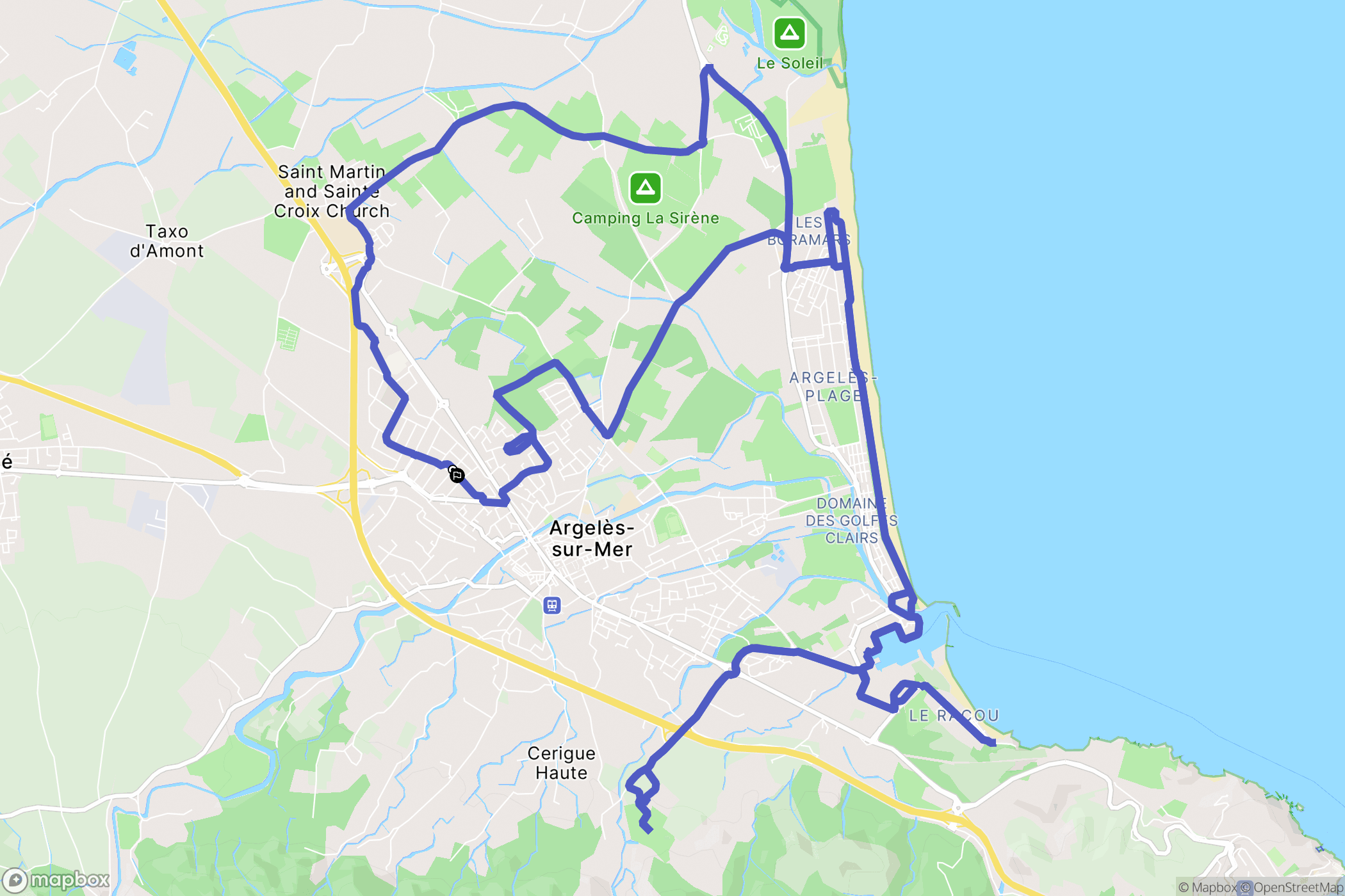 Argelès-sur-Mer : carte du parcours de randonnée - France
