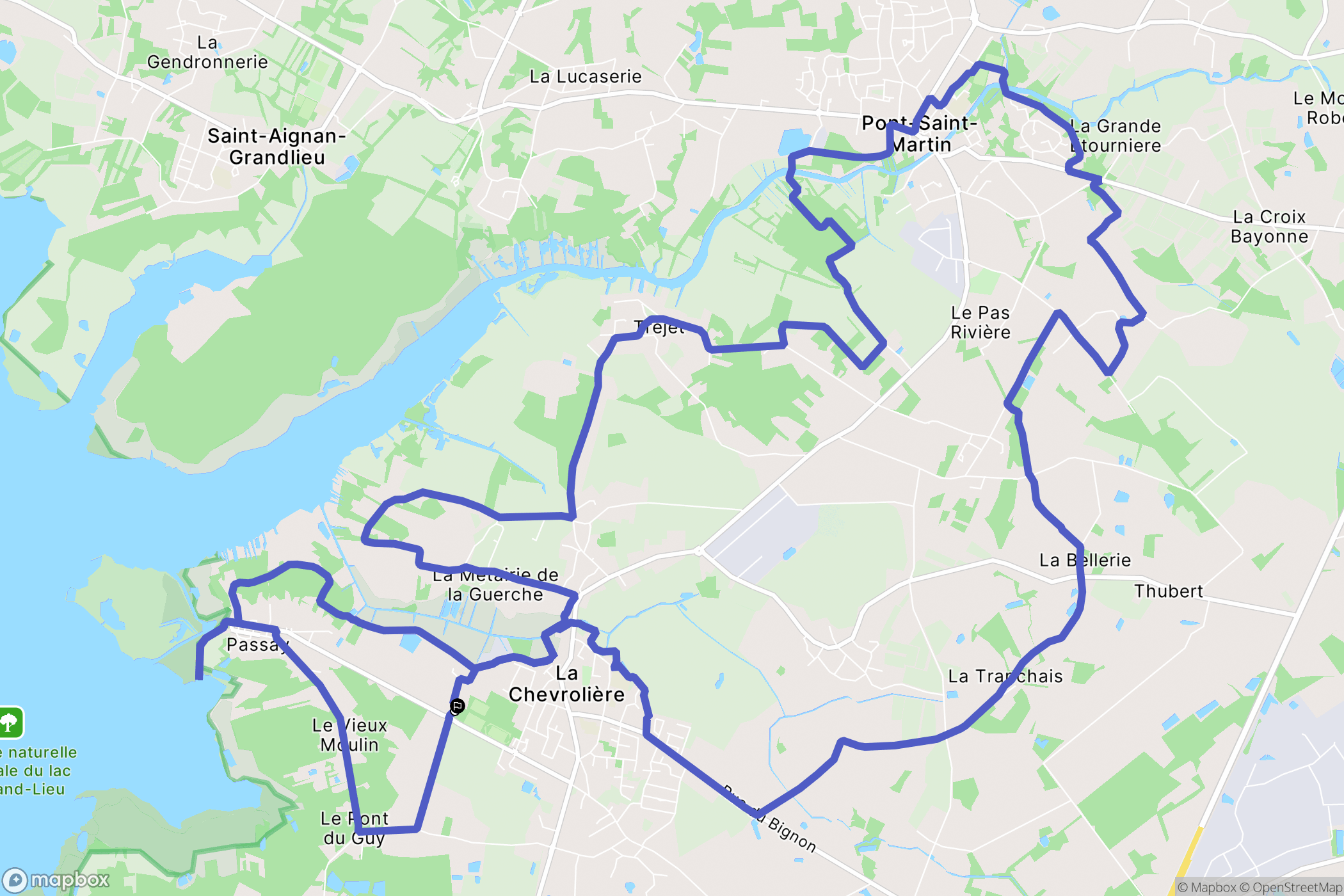 La Chevrolière : carte du parcours de randonnée - France