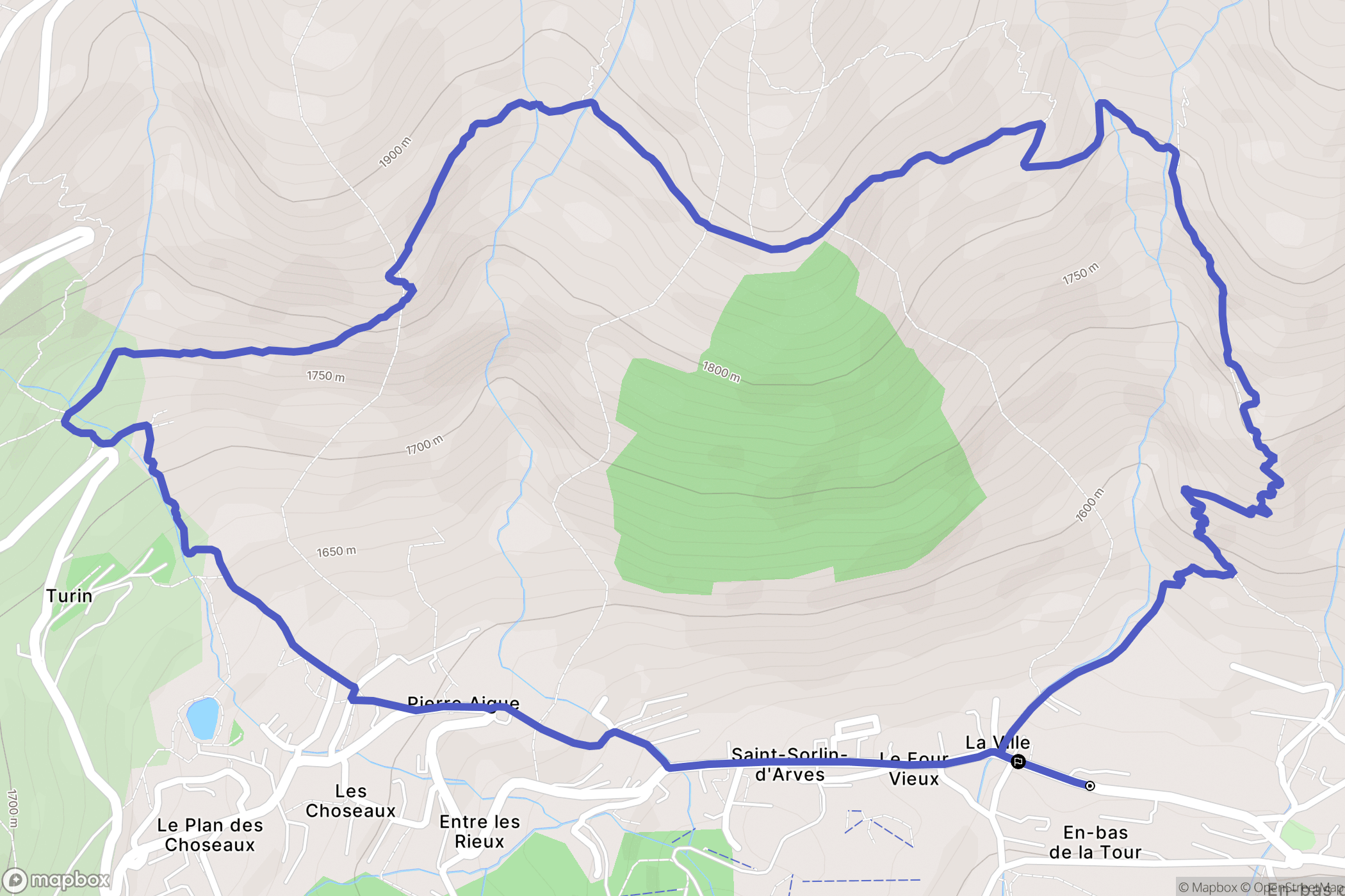 Saint-Sorlin-d'Arves : carte du parcours de randonnée - France