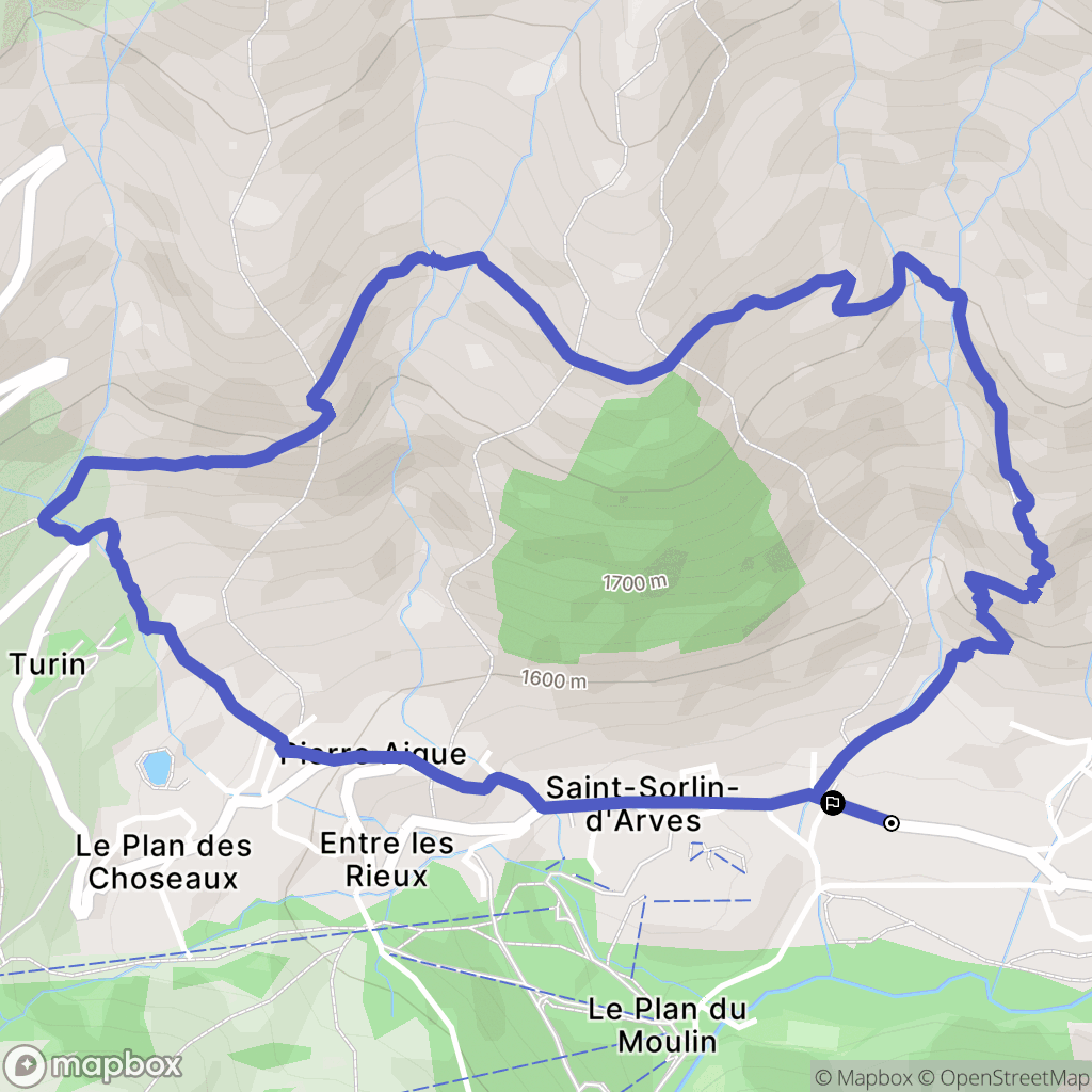 Saint-Sorlin-d'Arves : carte du parcours de randonnée - France