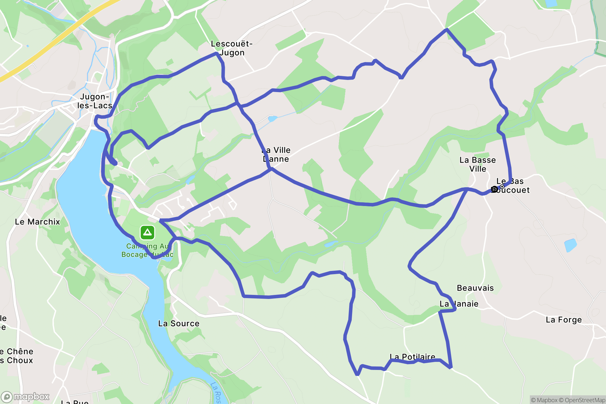 Mégrit : carte du parcours de randonnée - France