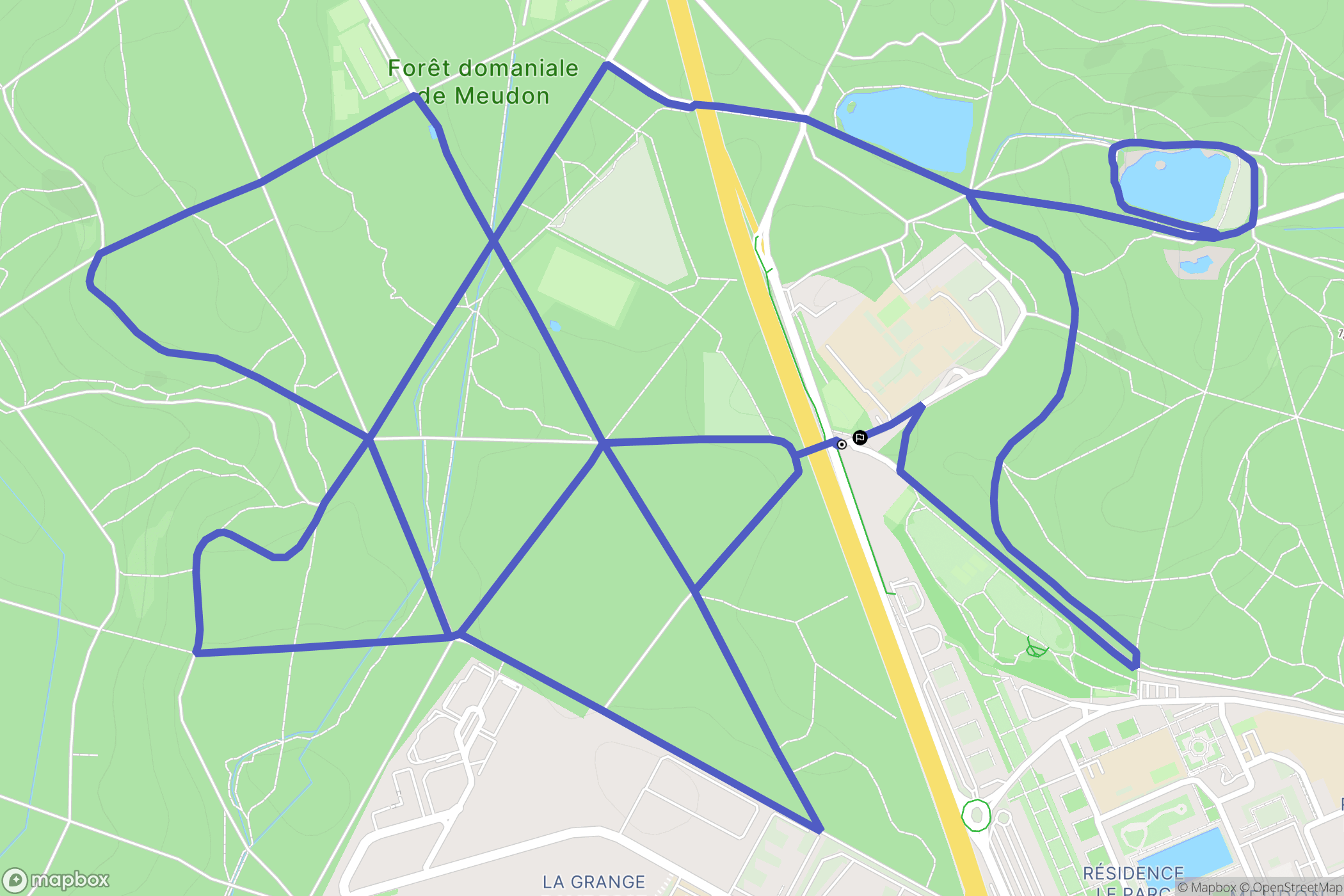Meudon : carte du parcours de randonnée - France