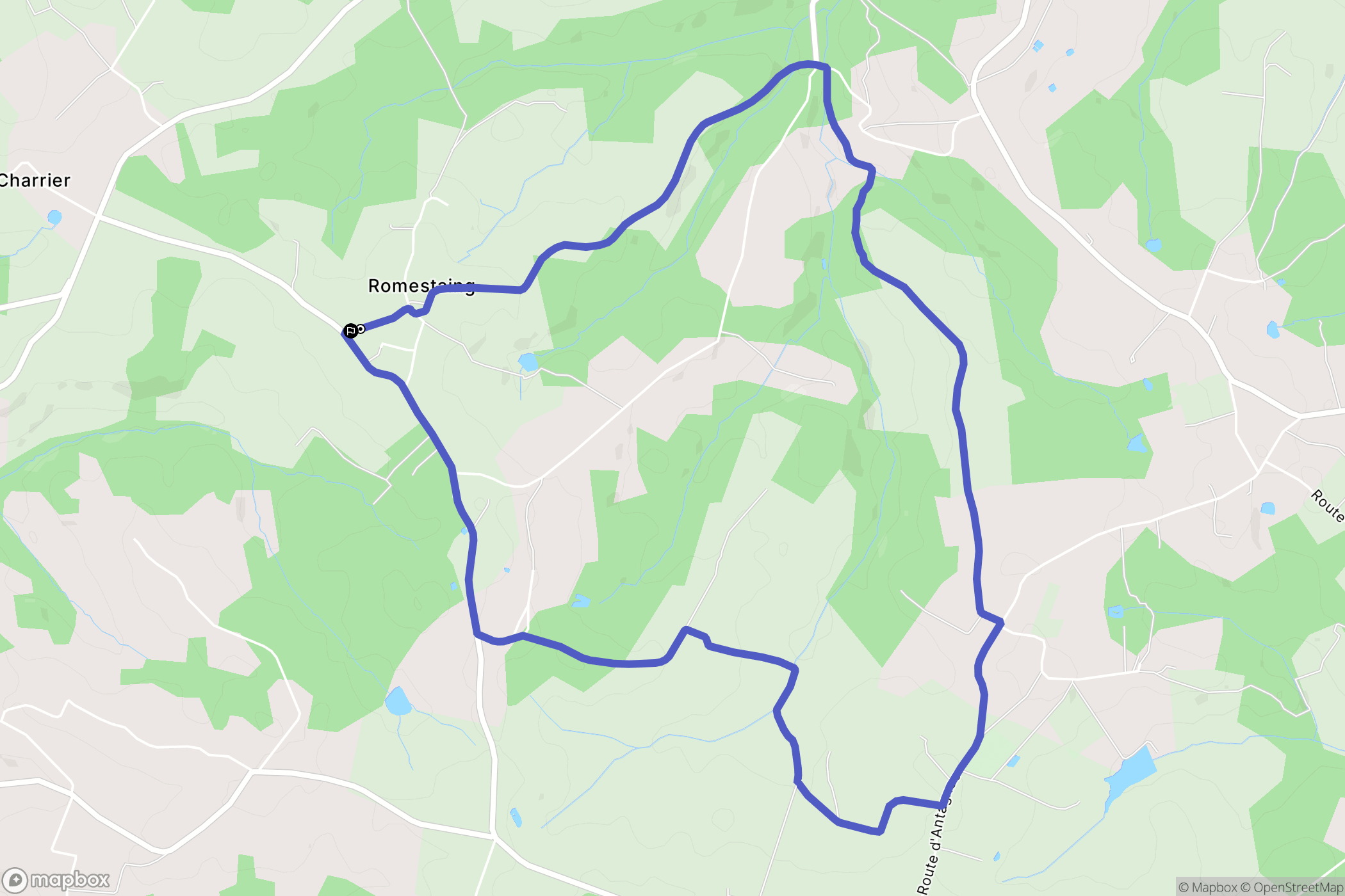 Romestaing : carte du parcours de randonnée - France