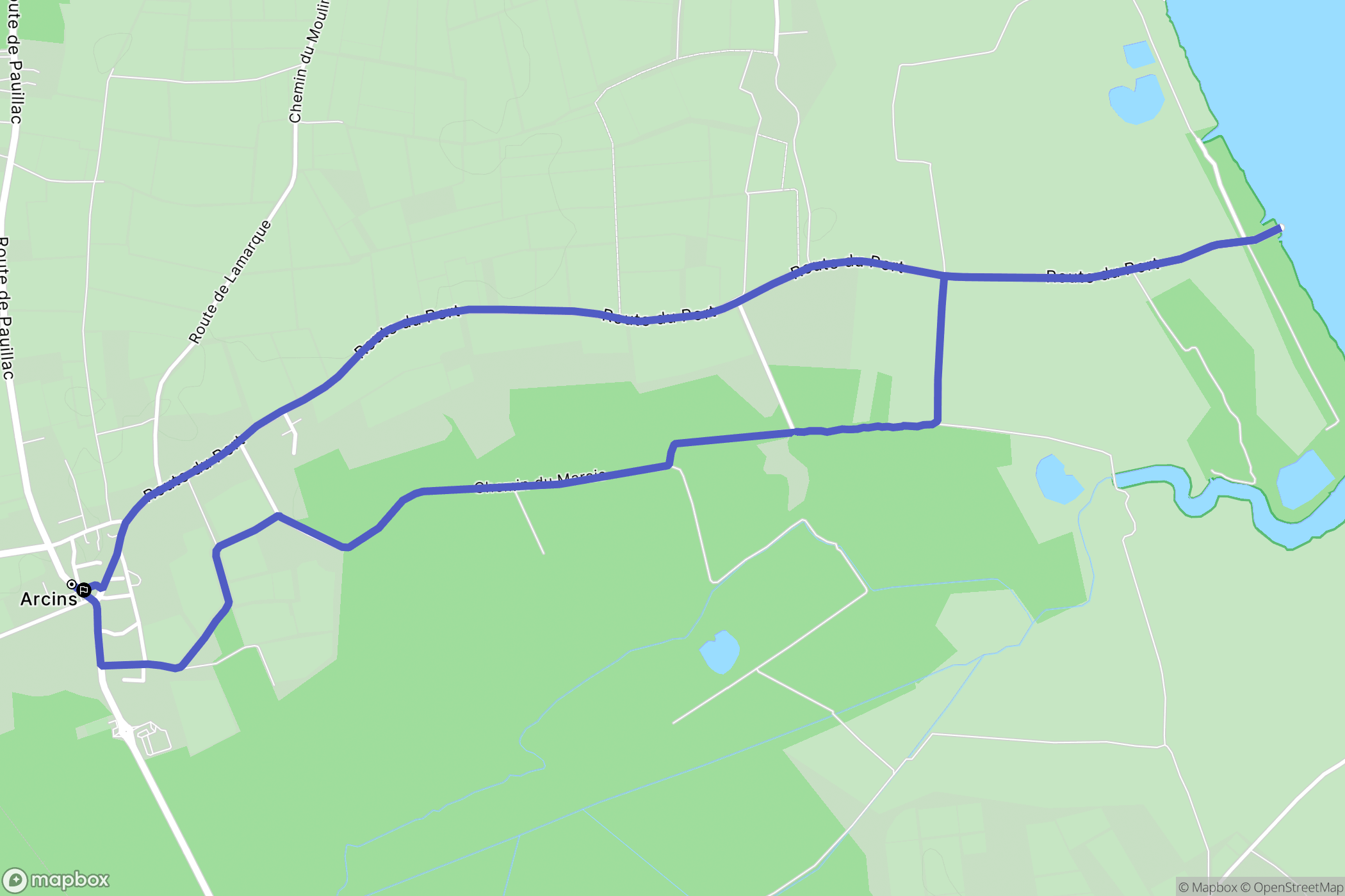 Arcins : carte du parcours de randonnée - France