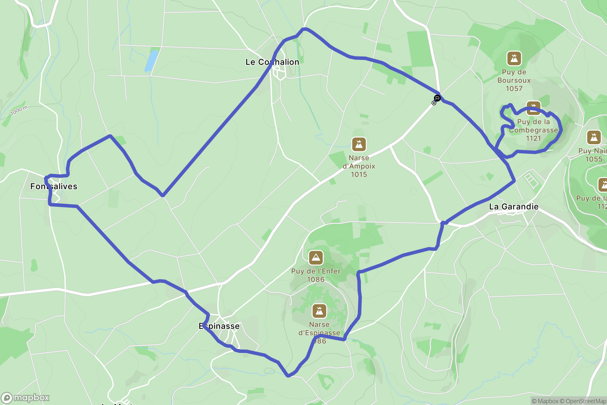 Aydat : carte du parcours de randonnée - France