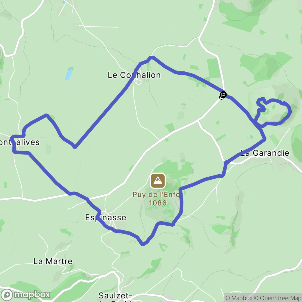 Aydat : carte du parcours de randonnée - France