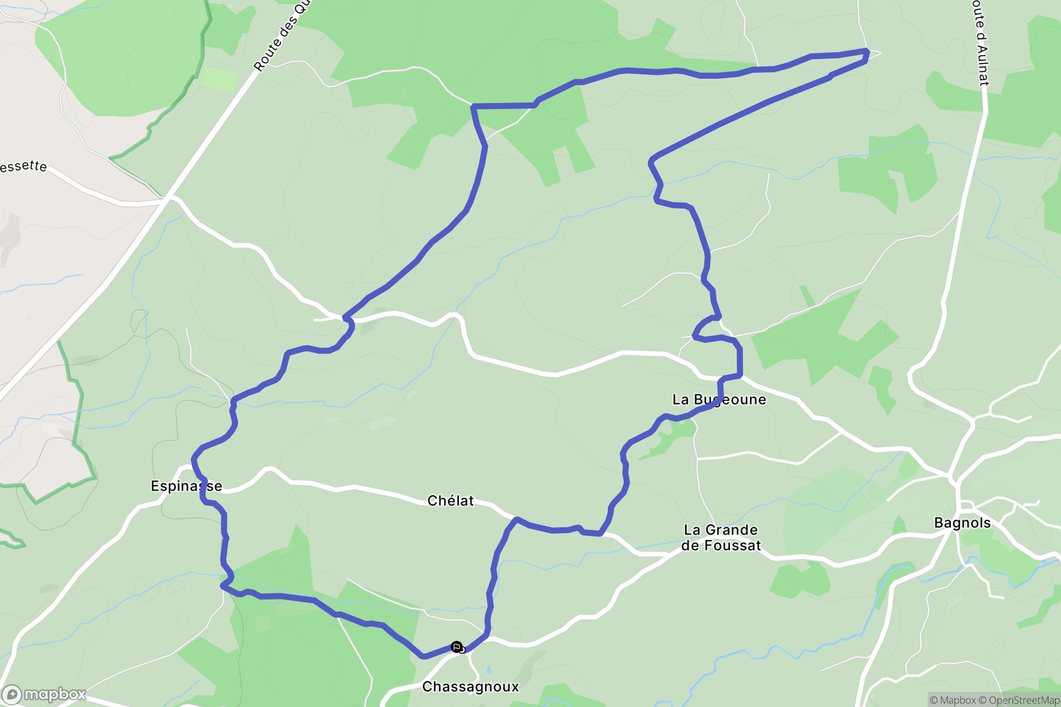 Bagnols : carte du parcours de randonnée - France