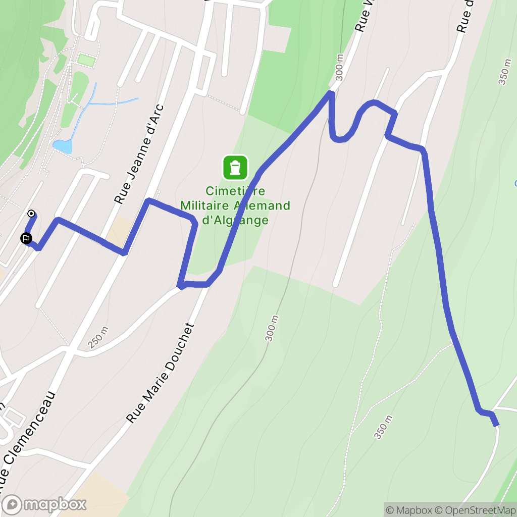 Algrange : carte du parcours de randonnée - France