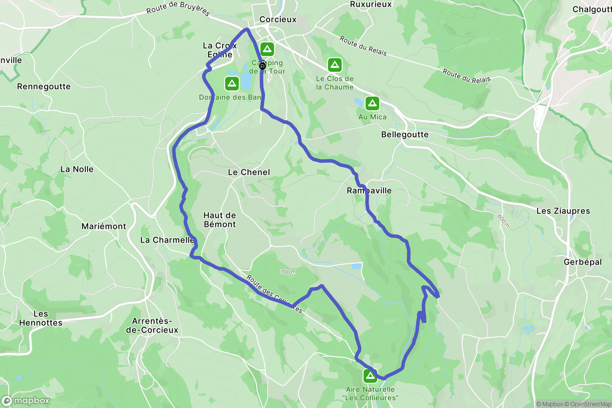 Corcieux : carte du parcours de randonnée - France