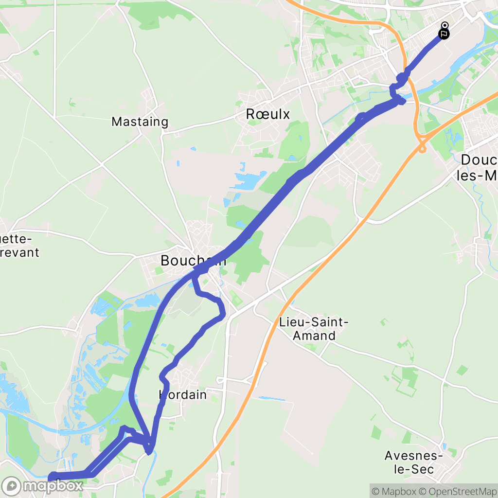 Denain : carte du parcours de randonnée - France