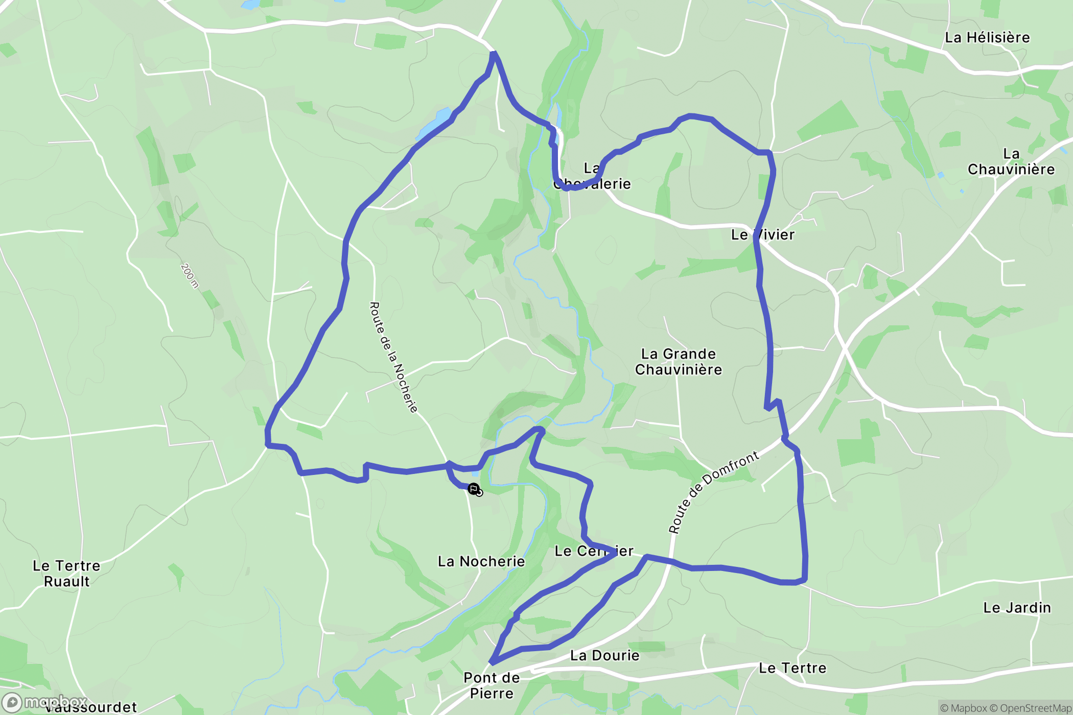 Saint-Bômer-les-Forges : carte du parcours de randonnée - France