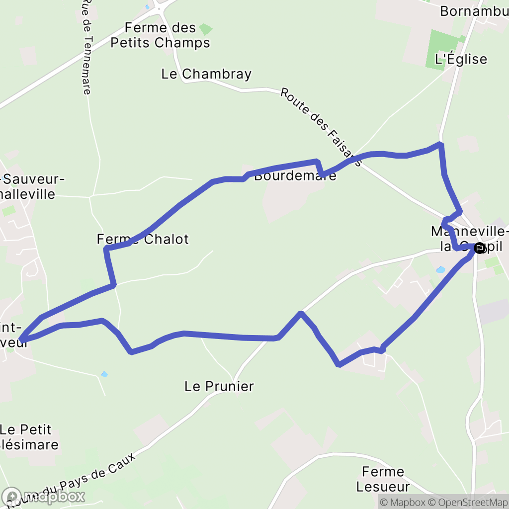 Manneville-la-Goupil : carte du parcours de randonnée - France