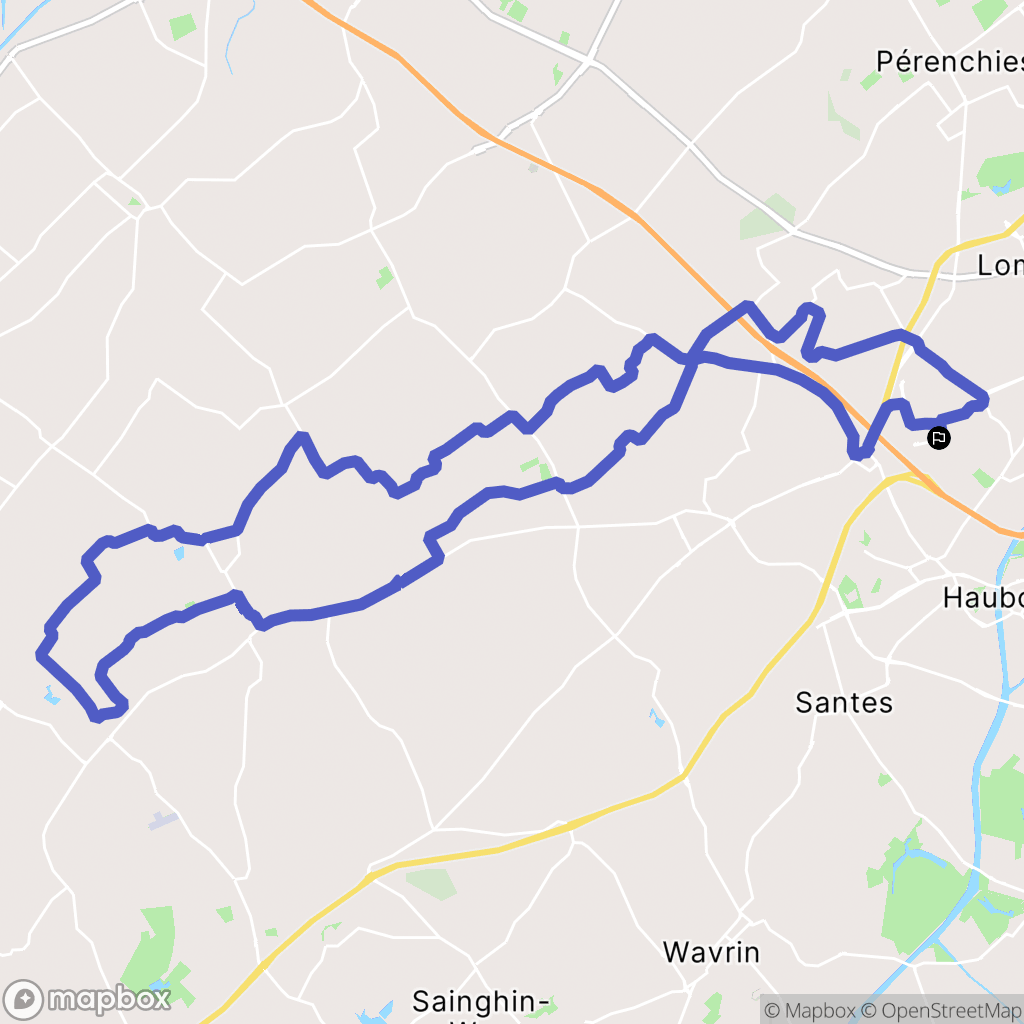 Sequedin : carte du parcours de randonnée - France