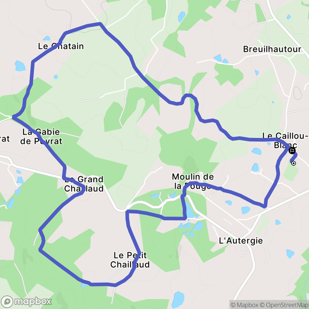 Coussac-Bonneval : carte du parcours de randonnée - France