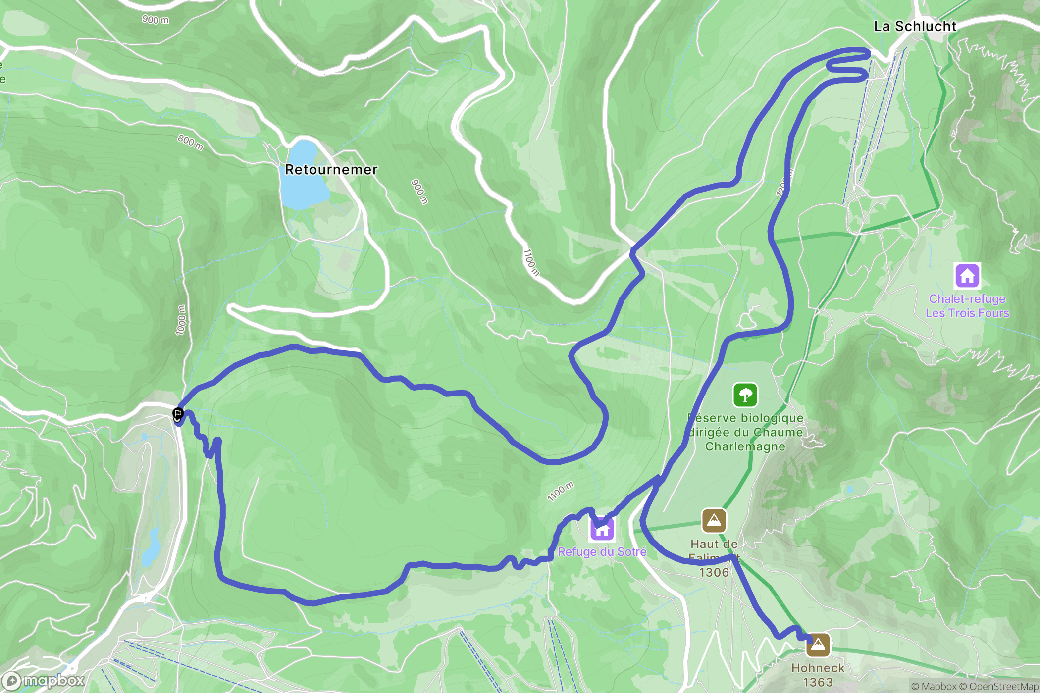 La Bresse : carte du parcours de randonnée - France