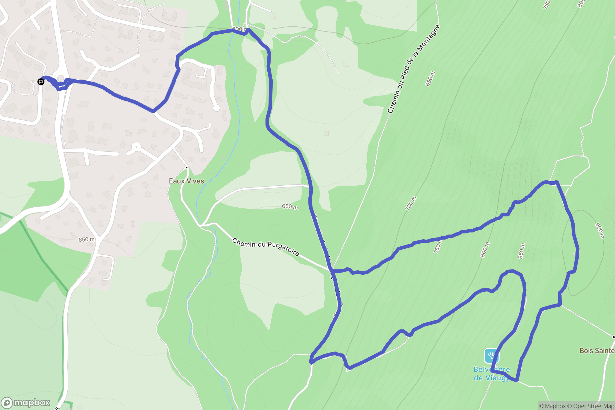 Annecy : carte du parcours de randonnée - France