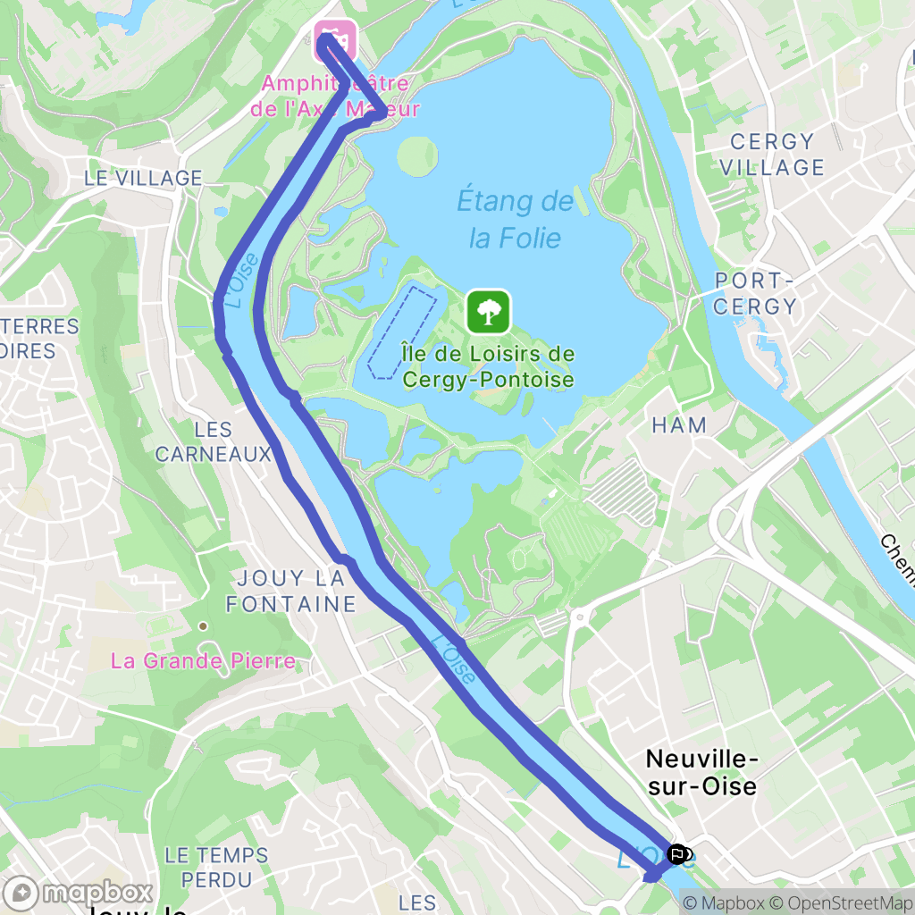 Neuville-sur-Oise : carte du parcours de randonnée - France