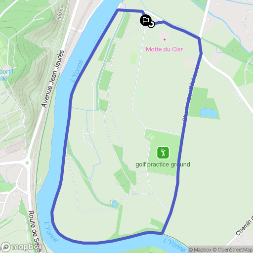 Sens : carte du parcours de randonnée - France