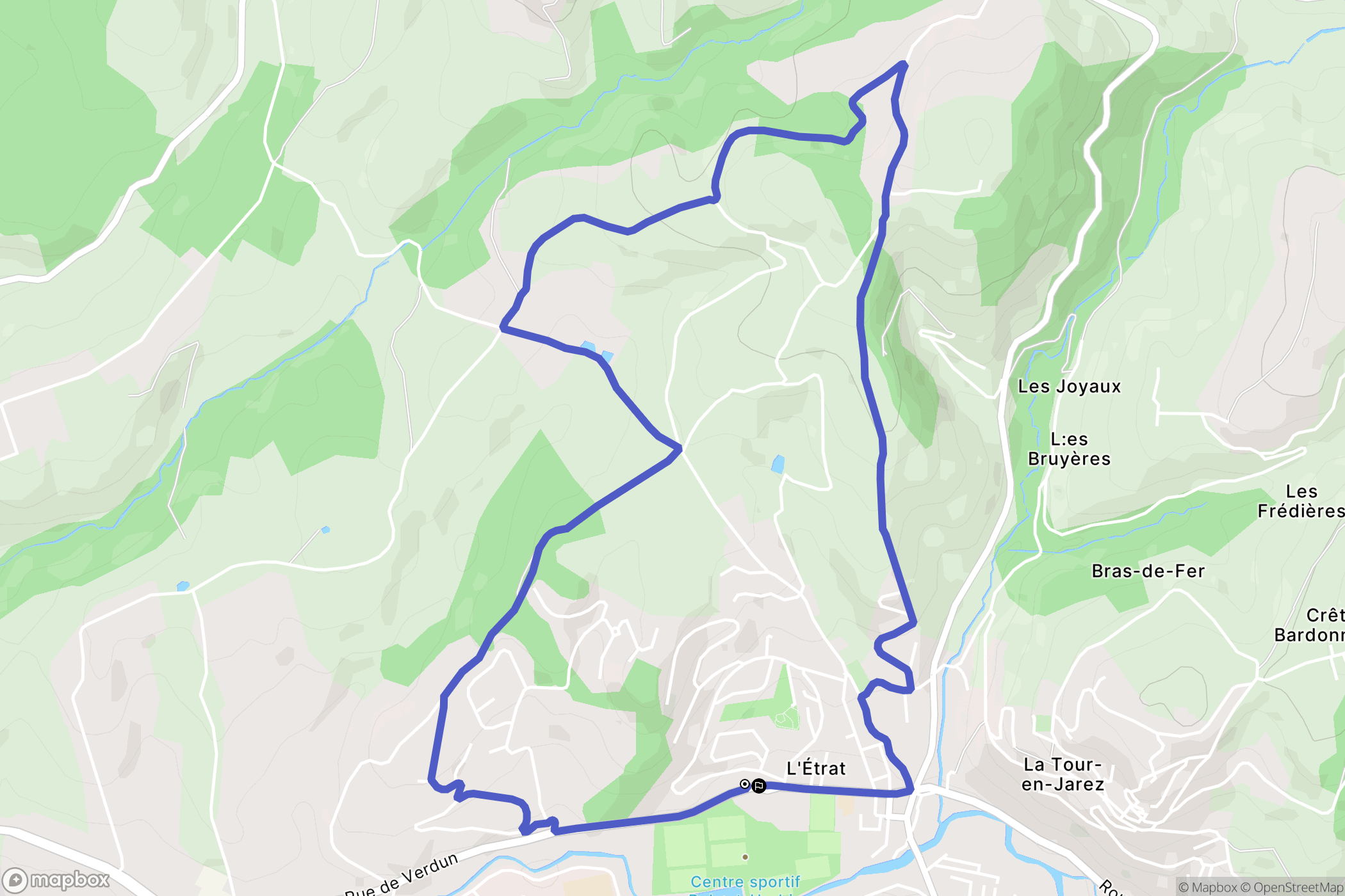 L'Etrat : carte du parcours de randonnée - France