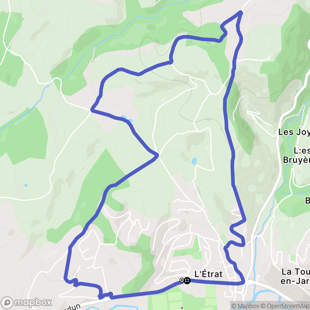 L'Etrat : carte du parcours de randonnée - France