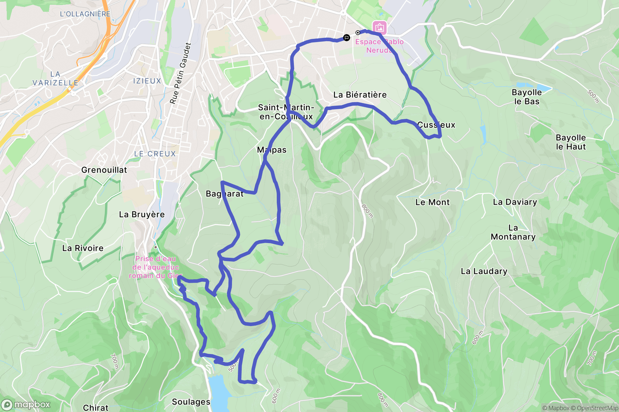 Saint-Chamond : carte du parcours de randonnée - France