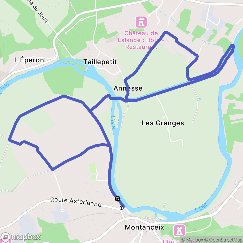 Montrem : carte du parcours de randonnée - France