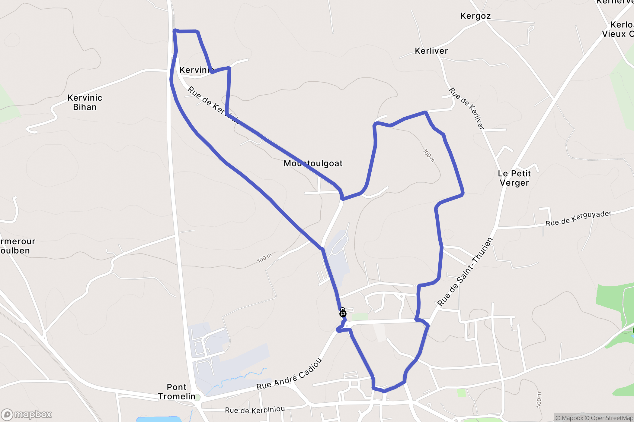 Bannalec : carte du parcours de randonnée - France