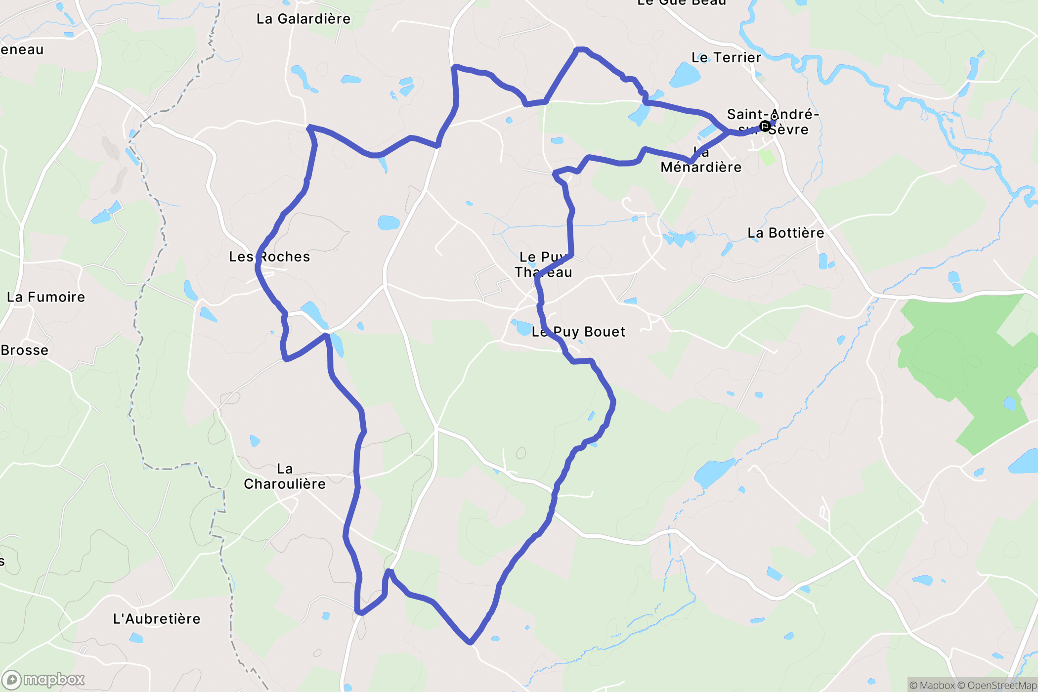 Saint-André-sur-Sèvre : carte du parcours de randonnée - France