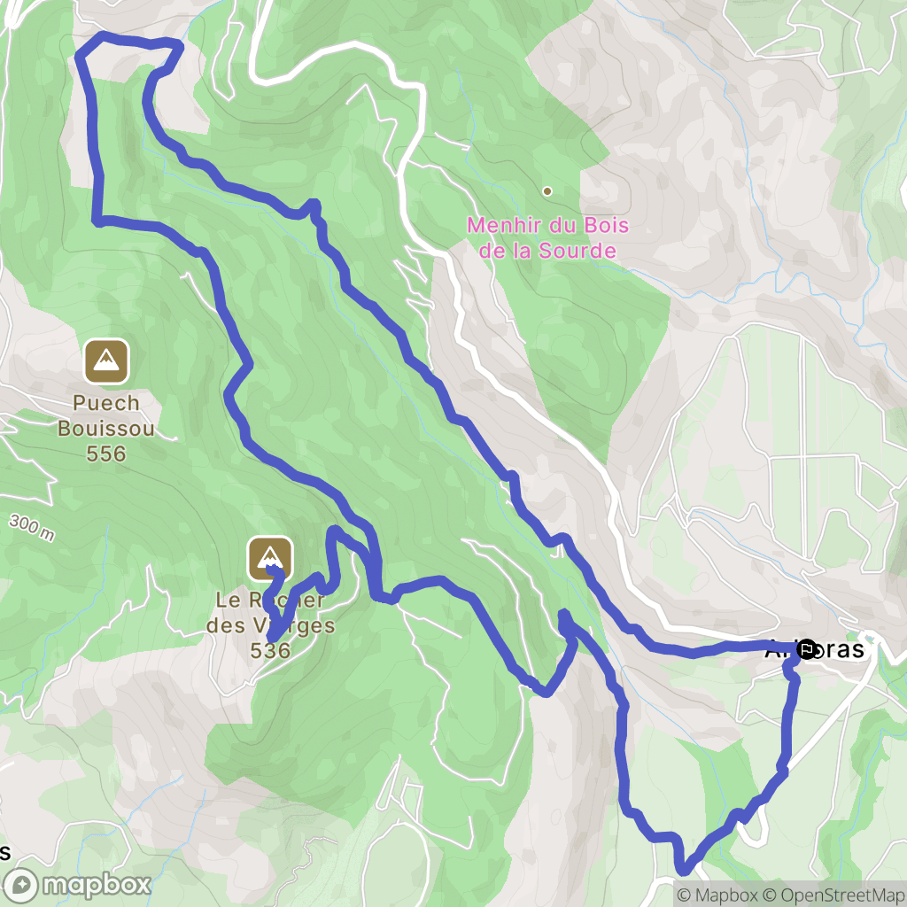 Arboras : carte du parcours de randonnée - France
