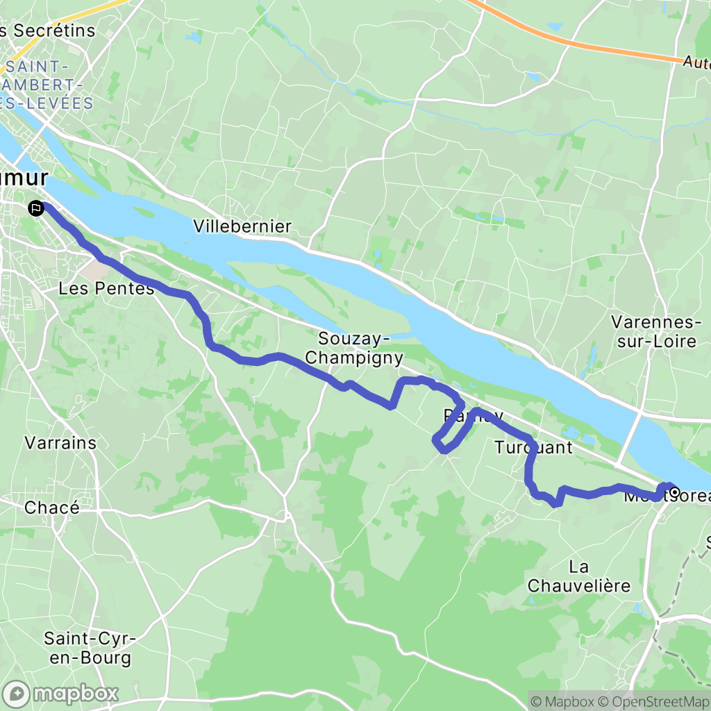 Montsoreau : carte du parcours de randonnée - France
