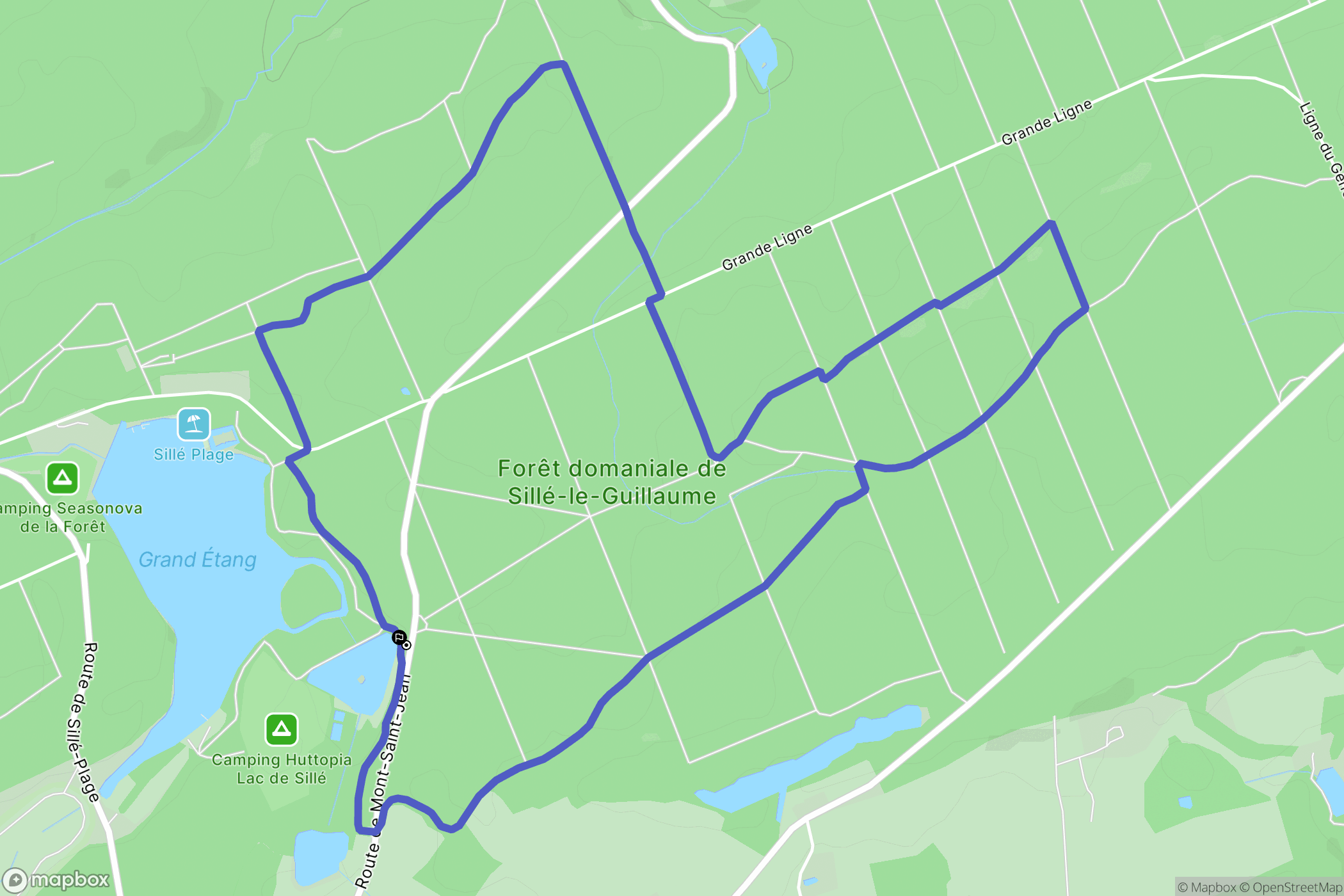 Sillé-le-Guillaume : carte du parcours de randonnée - France