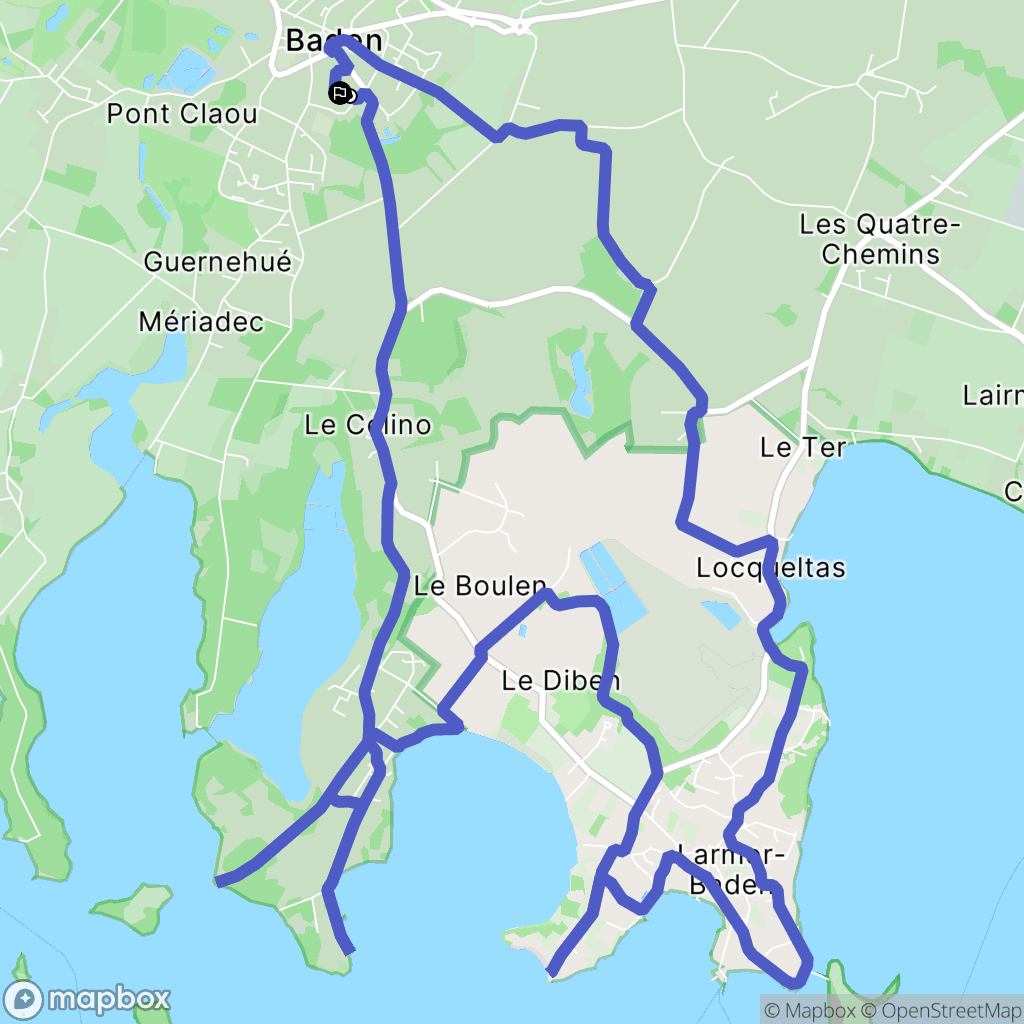 Baden : carte du parcours de randonnée - France