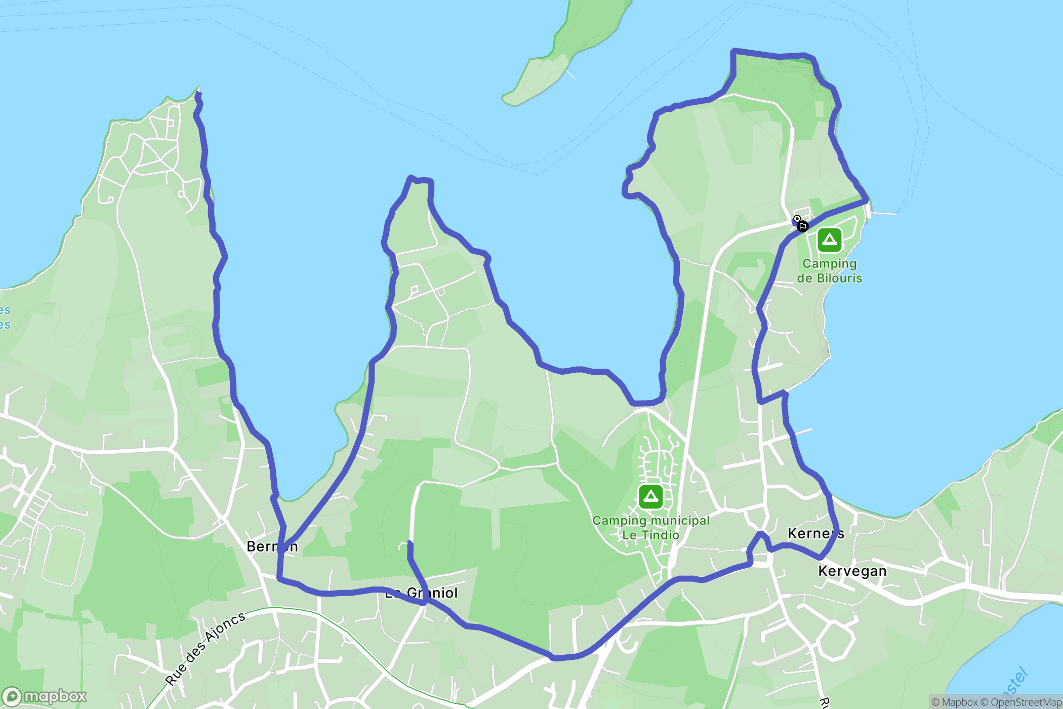 Arzon : carte du parcours de randonnée - France