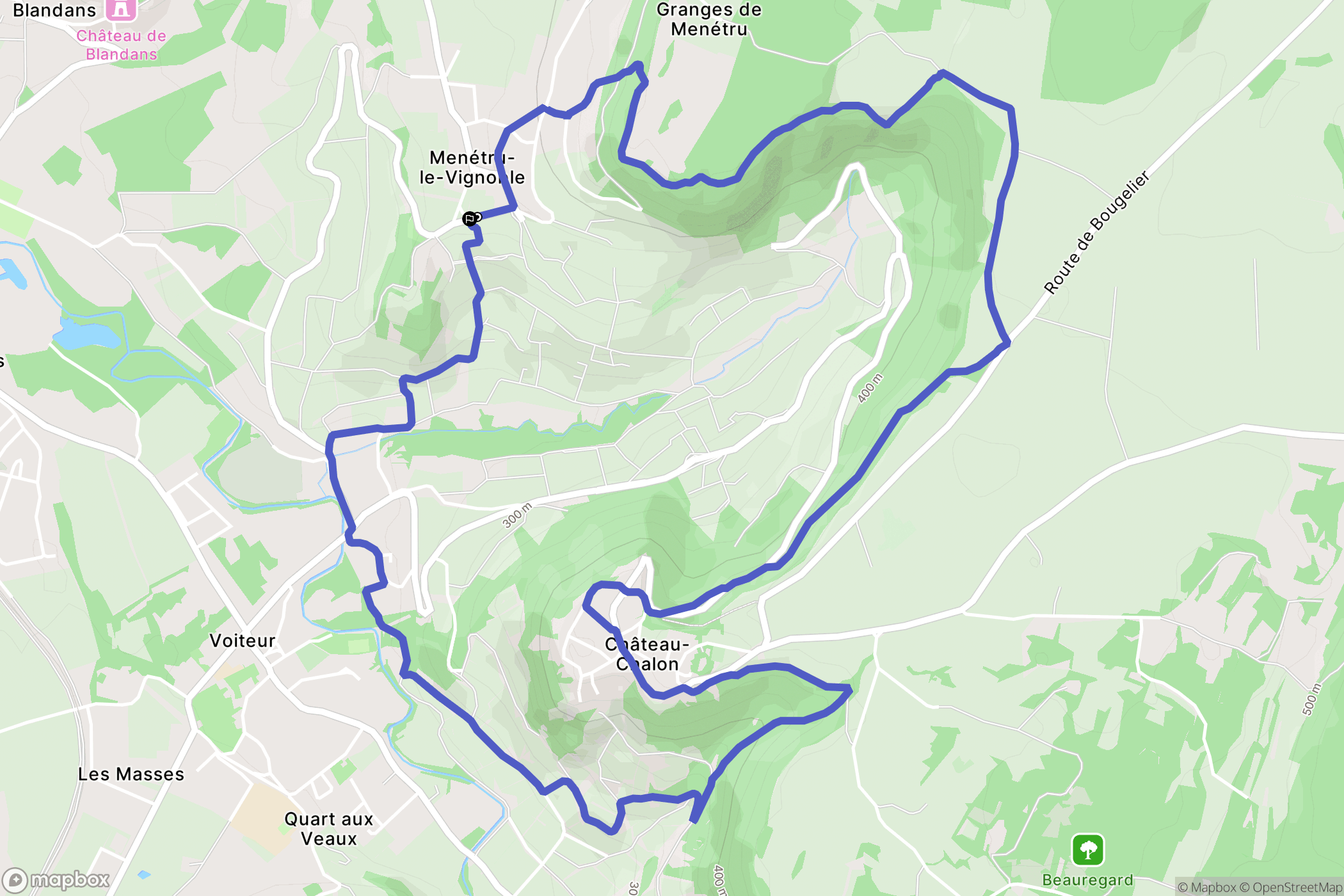 Menétru-le-Vignoble : carte du parcours de randonnée - France
