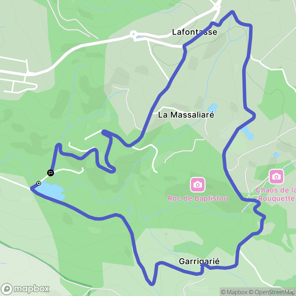 Burlats : carte du parcours de randonnée - France
