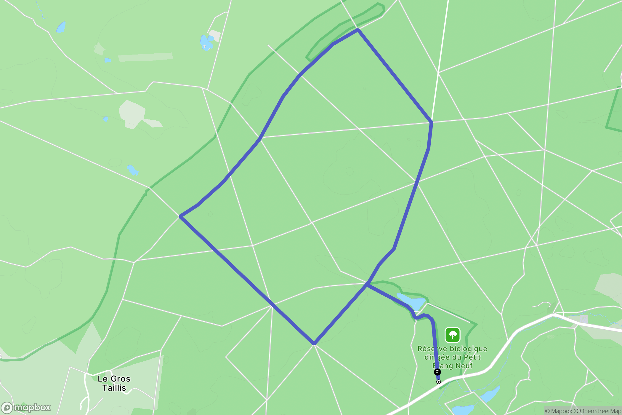 Poigny la Forêt : carte du parcours de randonnée - France