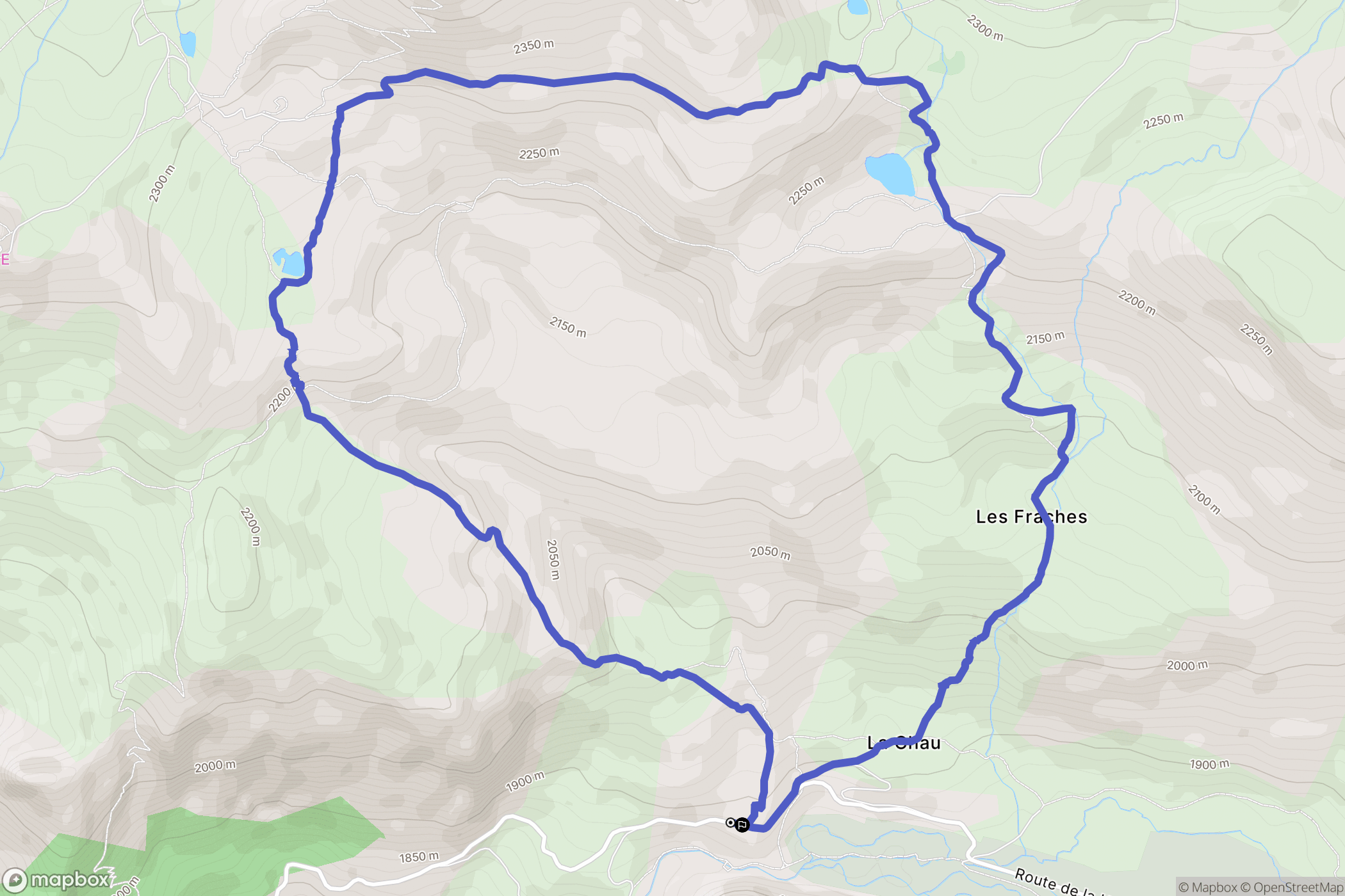 Cervières : carte du parcours de randonnée - France