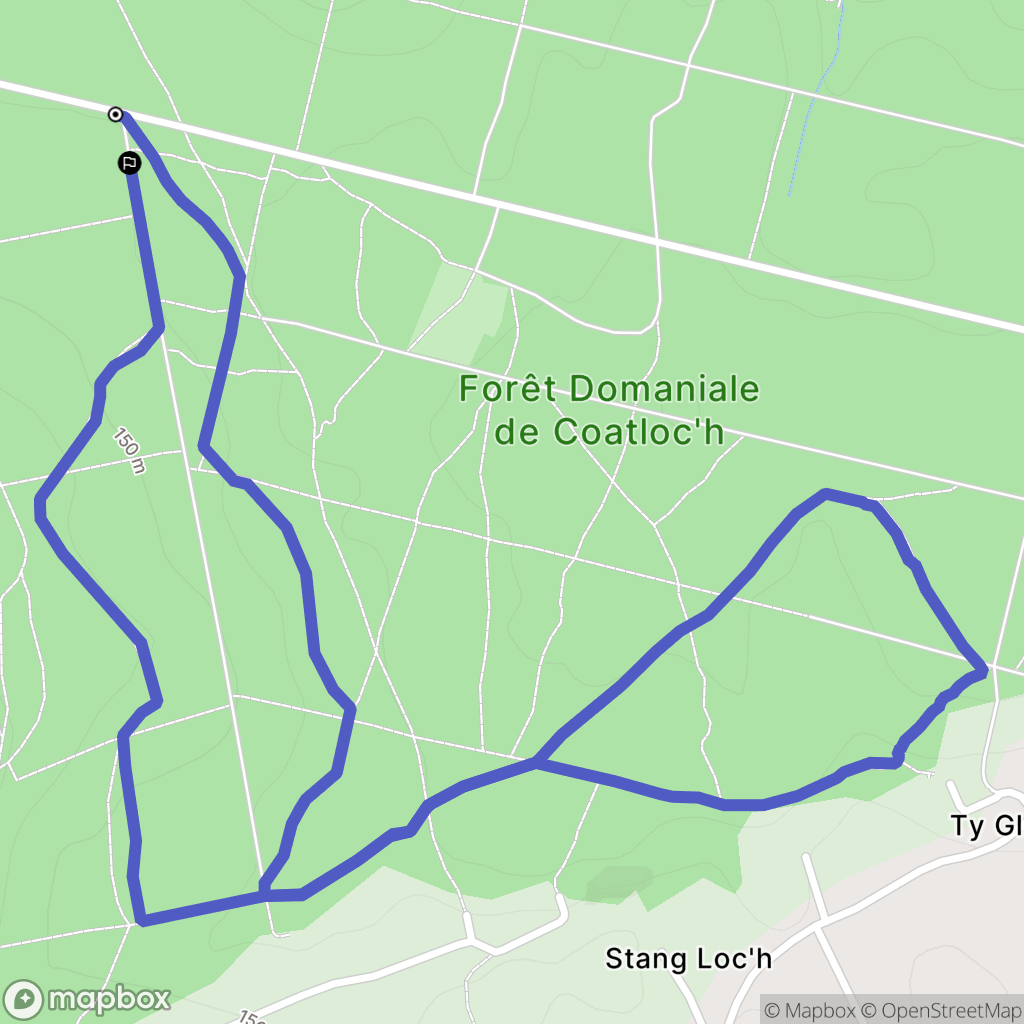 Scaër : carte du parcours de randonnée - France