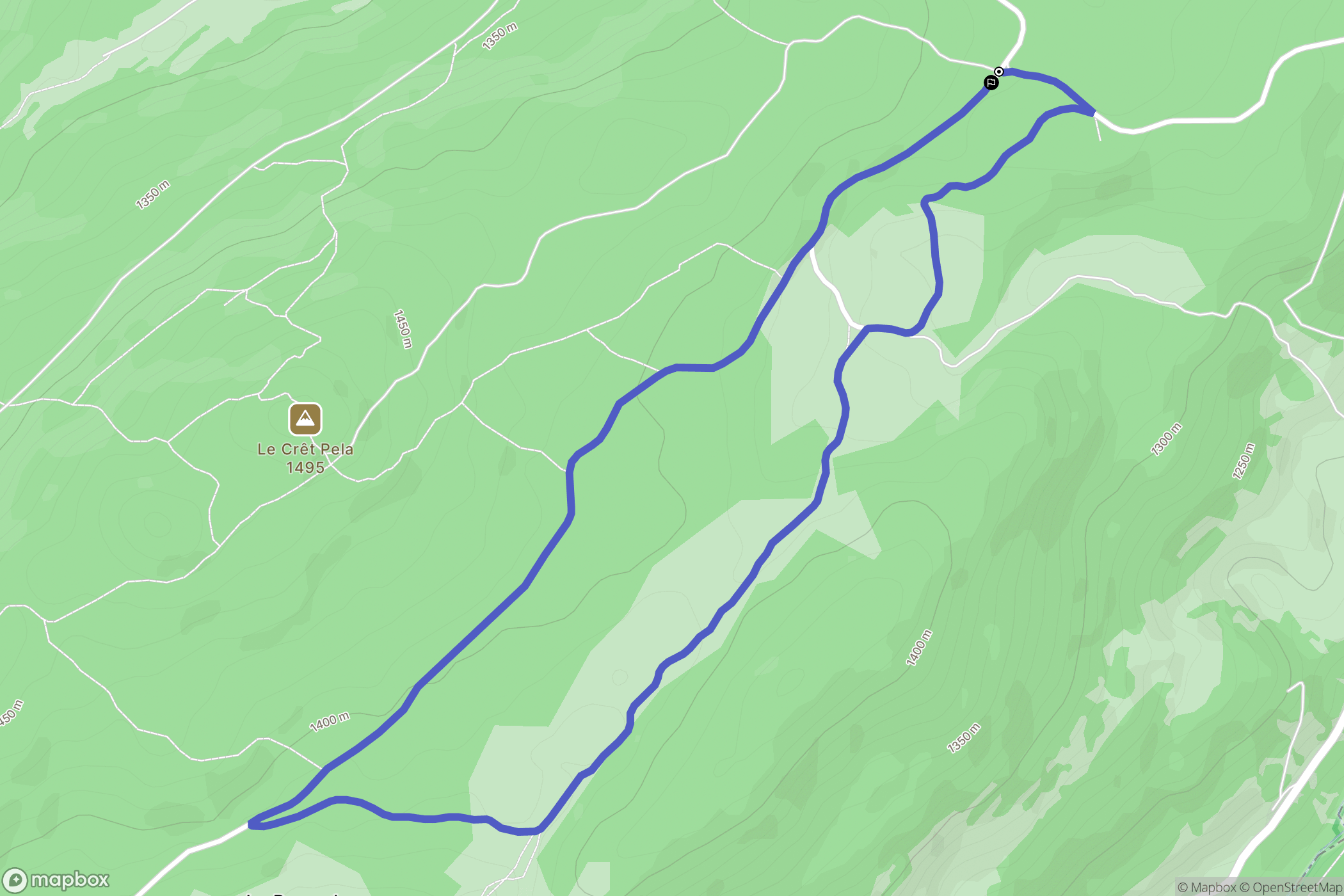 Lajoux : carte du parcours de randonnée - France