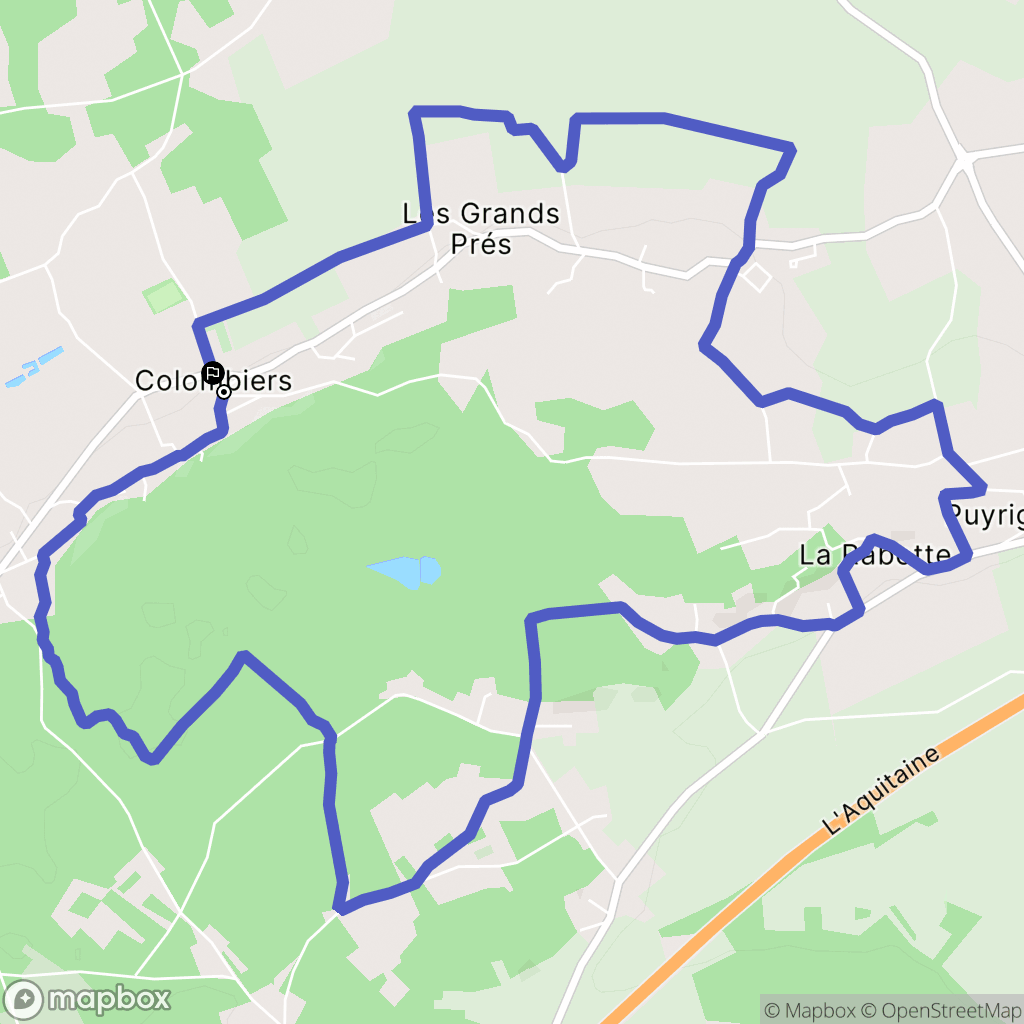 Colombiers : carte du parcours de randonnée - France