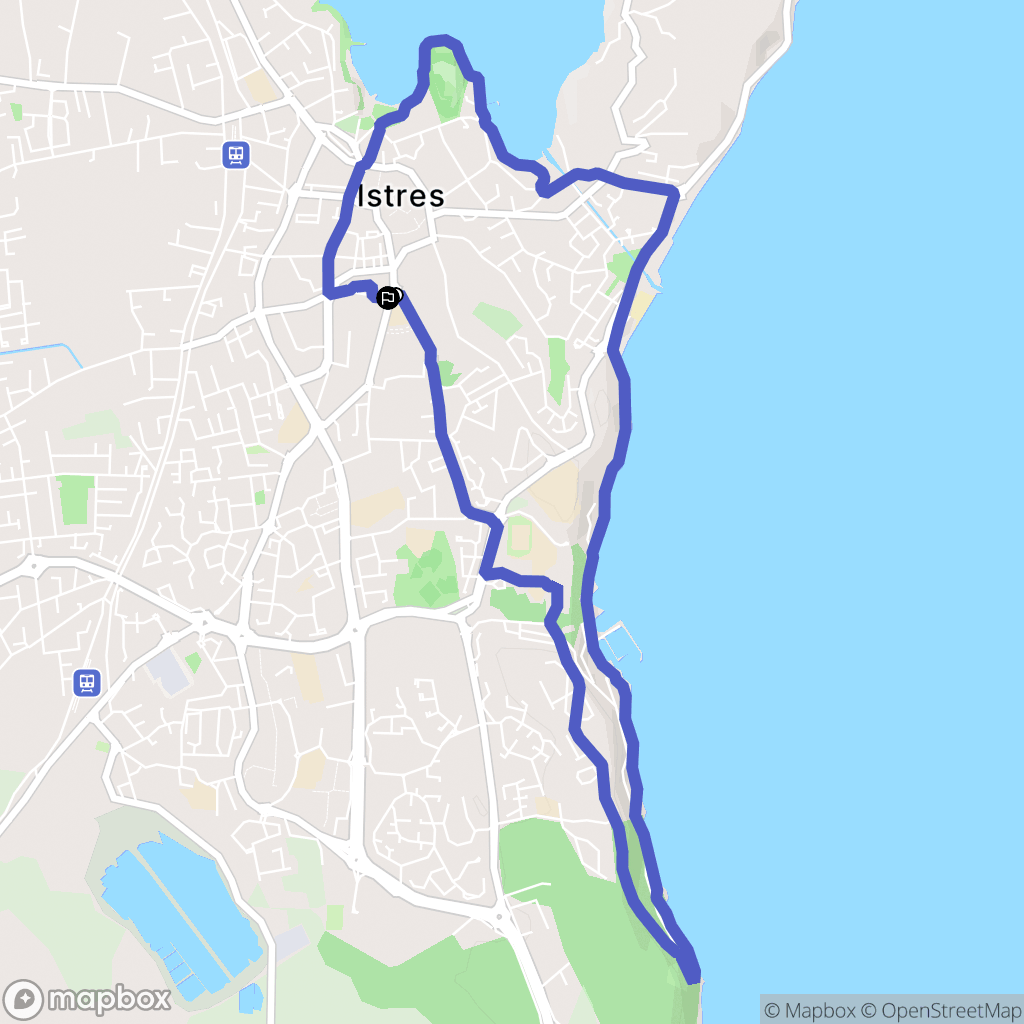 Istres : carte du parcours de randonnée - France