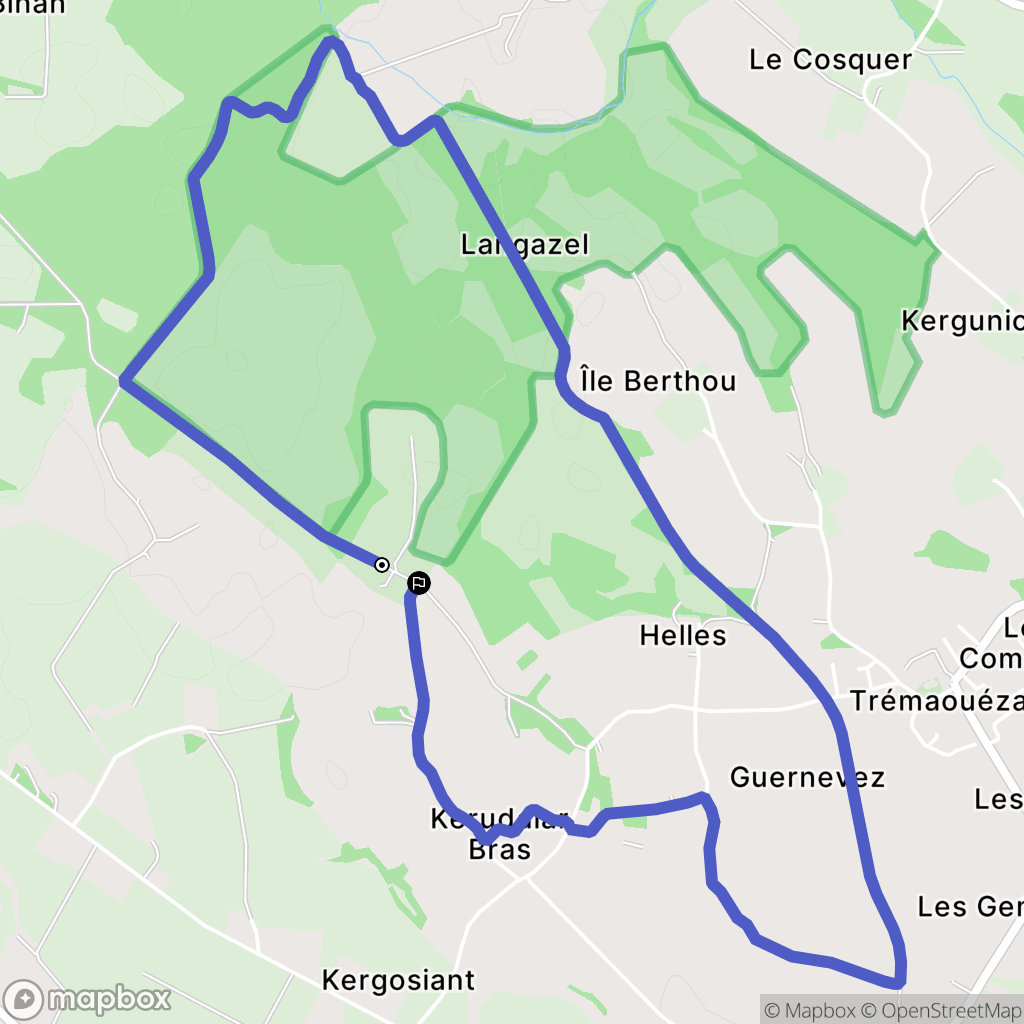 Trémaouézan : carte du parcours de randonnée - France