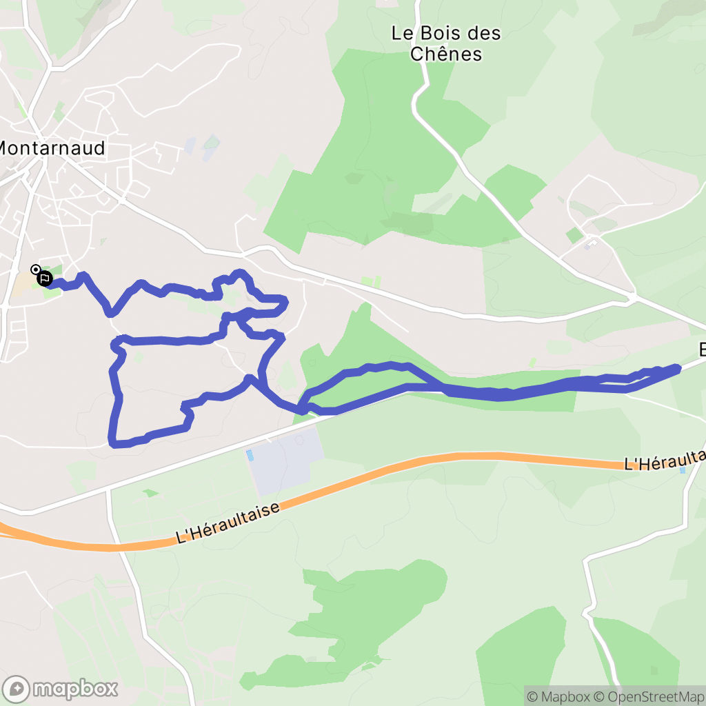 Montarnaud : carte du parcours de randonnée - France